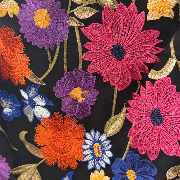 MILLY | Coord Skirt Set Floral Embroidered Black Skirt and matching Top Coord - Picture 8 of 15